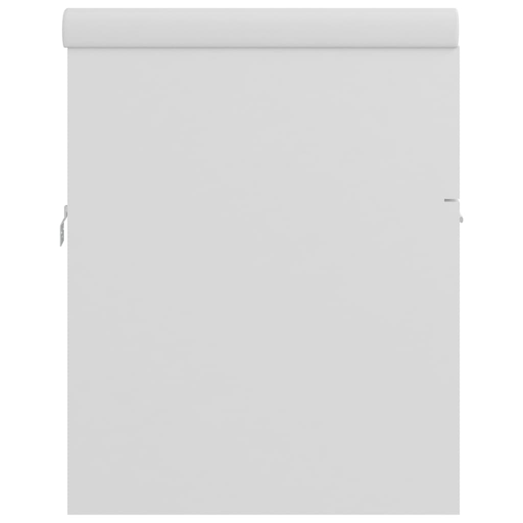 Waschbeckenunterschrank mit Einbaubecken Weiß Holzwerkstoff