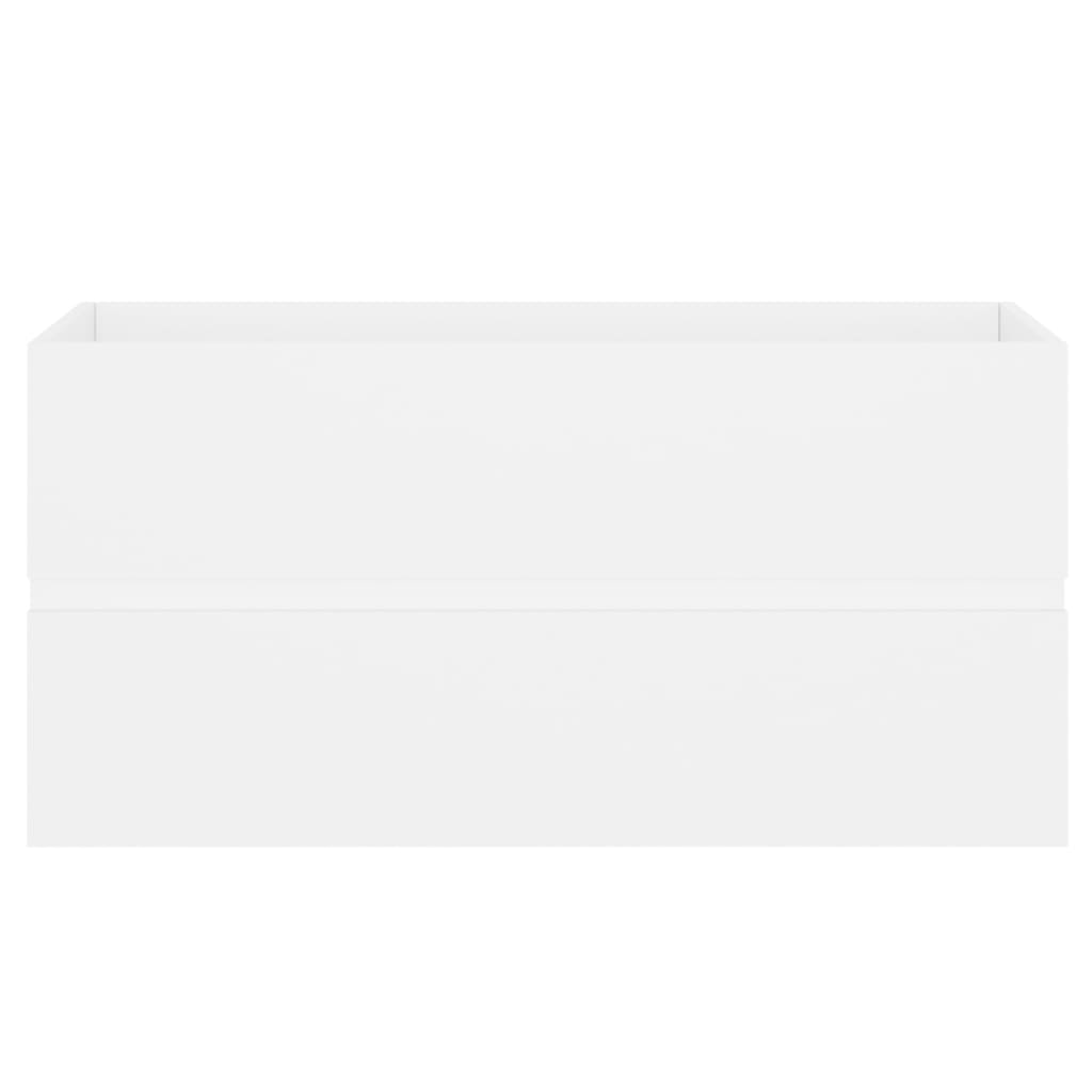 Waschbeckenunterschrank mit Einbaubecken Weiß Holzwerkstoff