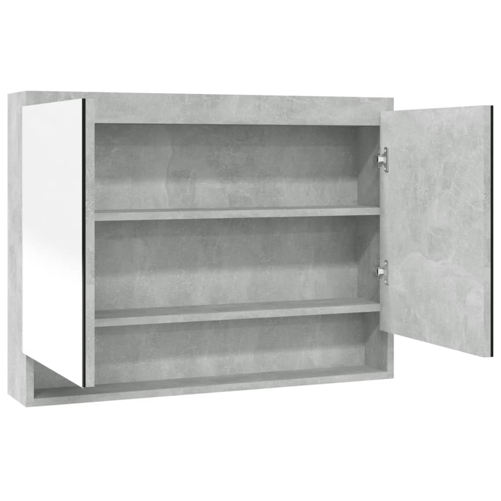 Spiegelschrank fürs Bad 80x15x60 cm MDF Betongrau