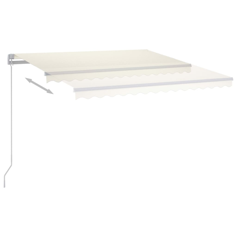 Markise Manuell Einziehbar mit LED 300x250 cm Creme