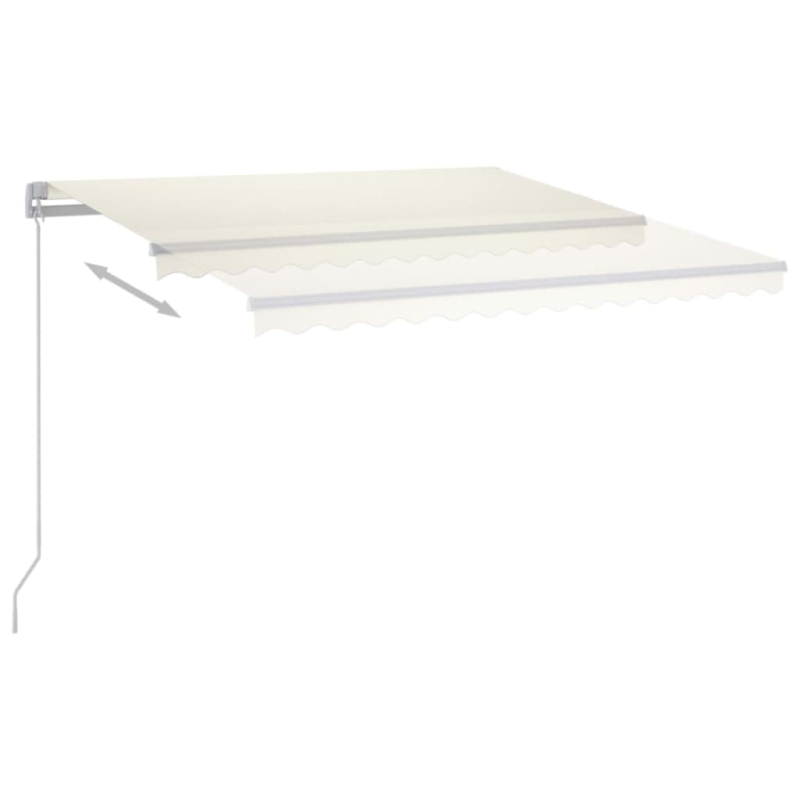 Markise Manuell Einziehbar mit LED 350x250 cm Creme