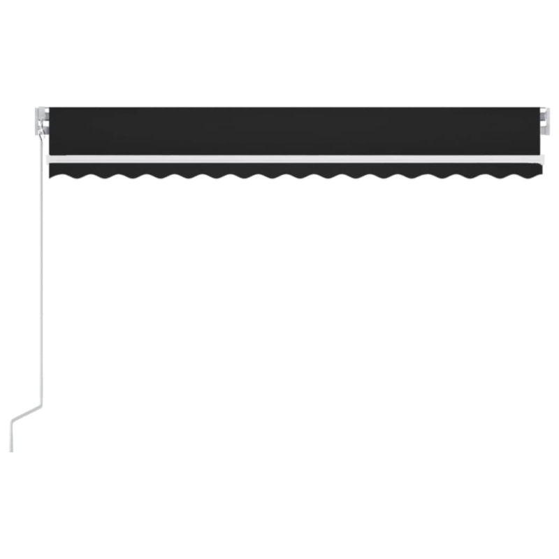 Markise Manuell Einziehbar mit LED 450x300 cm Anthrazit