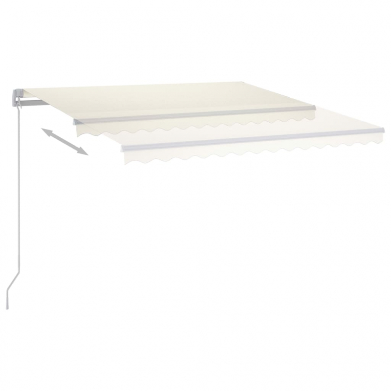 Markise Manuell Einziehbar mit LED 450x350 cm Creme