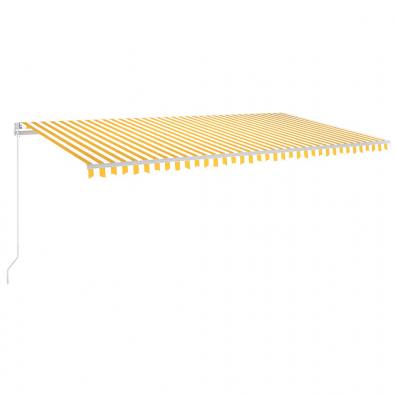 Markise Manuell Einziehbar mit LED 600x350 cm Gelb & Weiß
