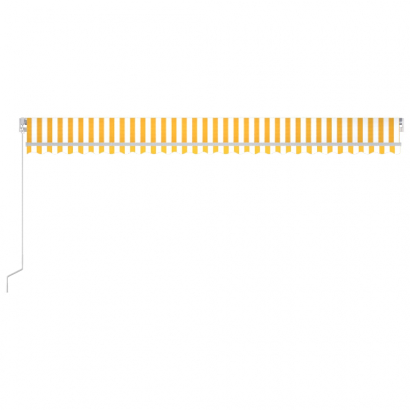 Markise Manuell Einziehbar mit LED 600x350 cm Gelb & Weiß