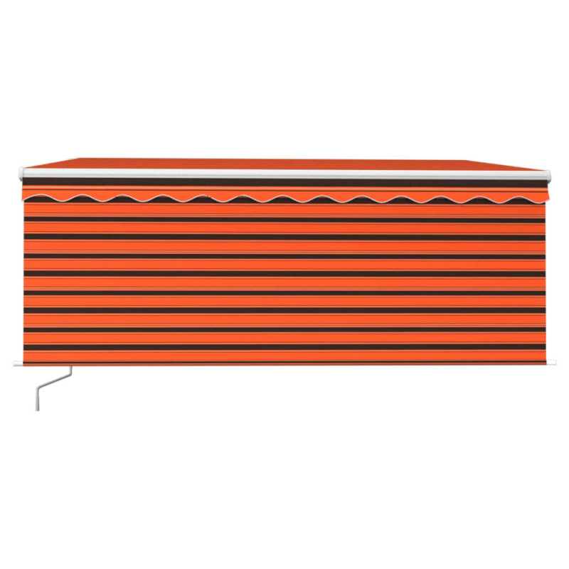 Markise Manuell Einziehbar mit Rollo 3x2,5 m Orange Braun