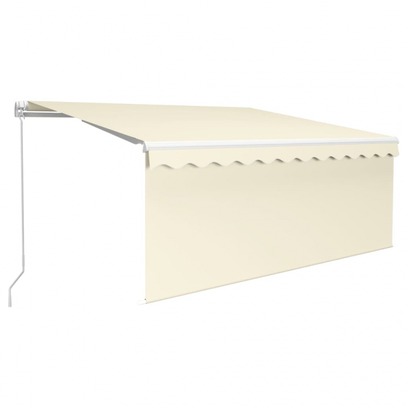 Markise Manuell Einziehbar mit Rollo 3,5x2,5 m Creme