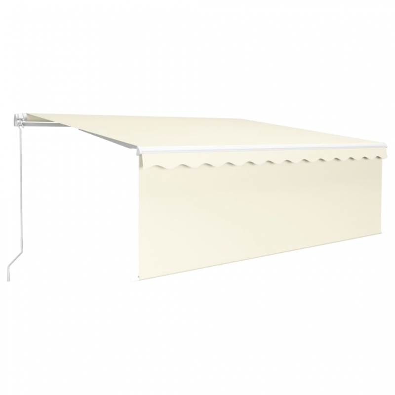 Markise Manuell Einziehbar mit Rollo 4x3 m Creme