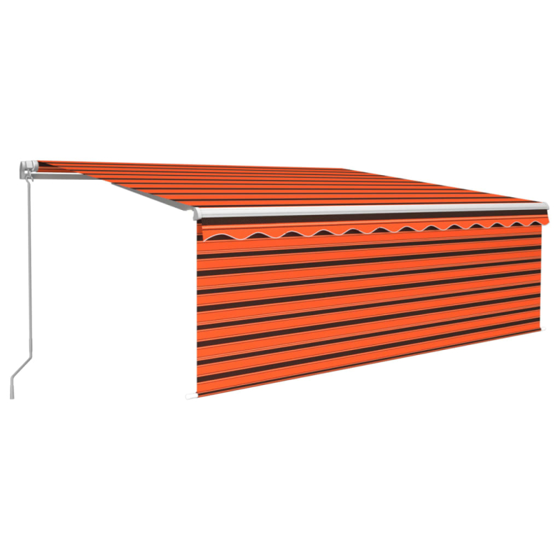 Markise Manuell Einziehbar mit Rollo 4,5x3 m Orange & Braun