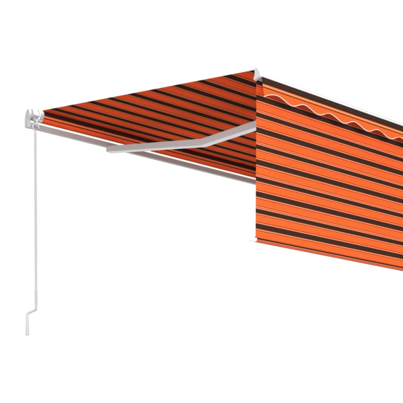 Markise Manuell Einziehbar mit Rollo 4,5x3 m Orange & Braun