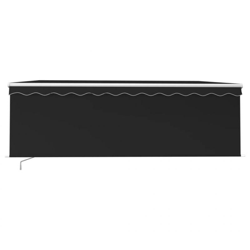 Markise Manuell Einziehbar mit Rollo & LED 4,5x3 m Anthrazit