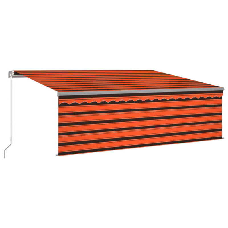 Markise Manuell Einziehbar mit Rollo 4x3 m Orange & Braun