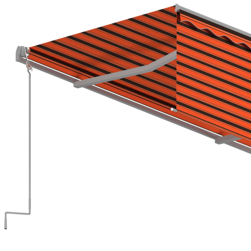 Markise Manuell Einziehbar mit Rollo 4x3 m Orange & Braun