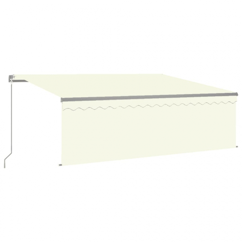 Markise Manuell Einziehbar mit Rollo & LED 4x3 m Creme