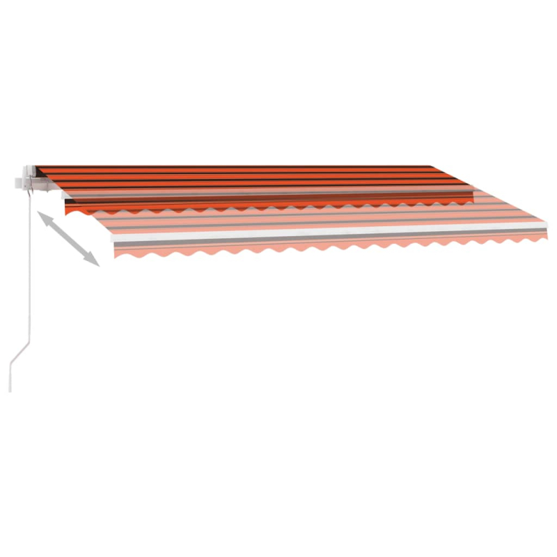 Markise Manuell Einziehbar mit LED 450x300 cm Orange Braun