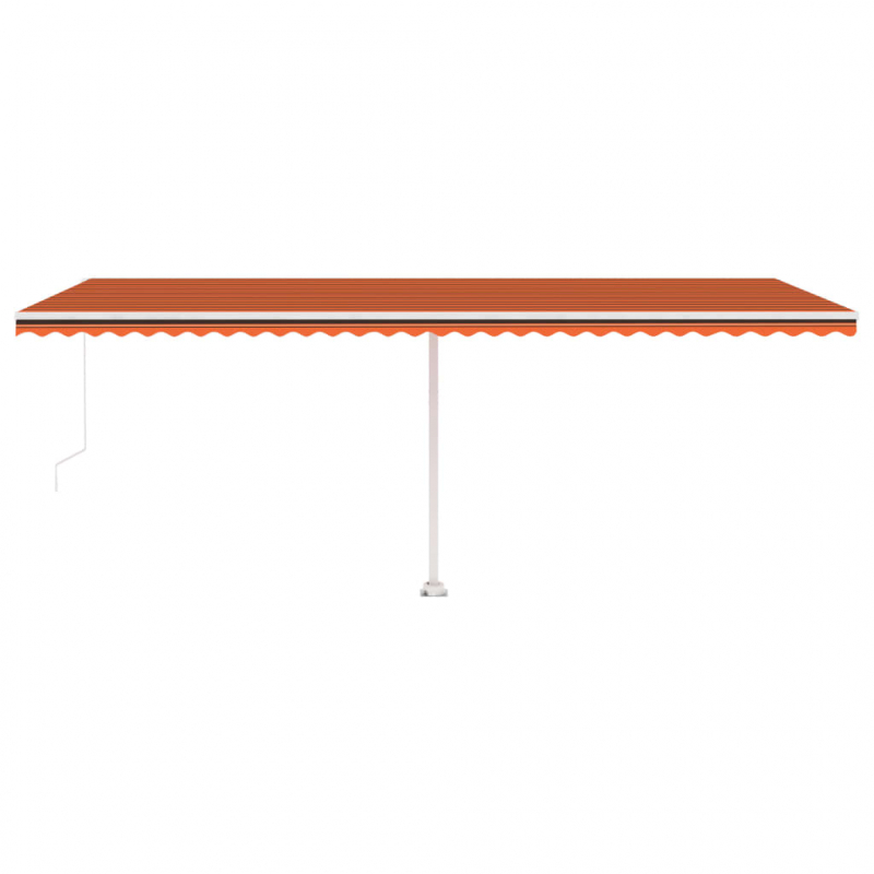 Markise Manuell Einziehbar mit LED 600x300 cm Orange Braun