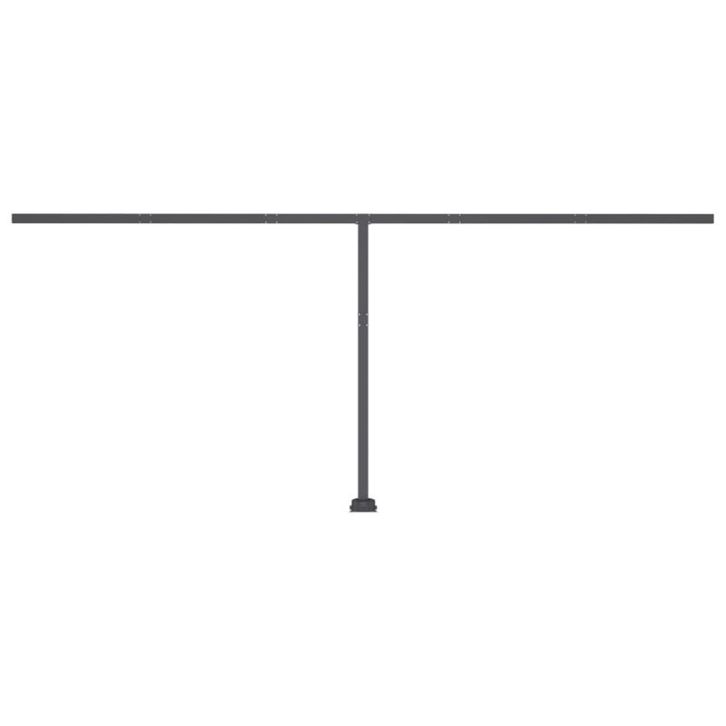 Markise Manuell Einziehbar mit LED 500x300 cm Blau und Weiß