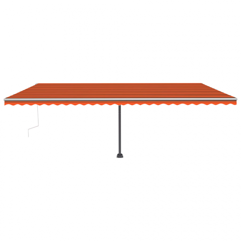 Markise Manuell Einziehbar mit LED 600x300 cm Orange Braun