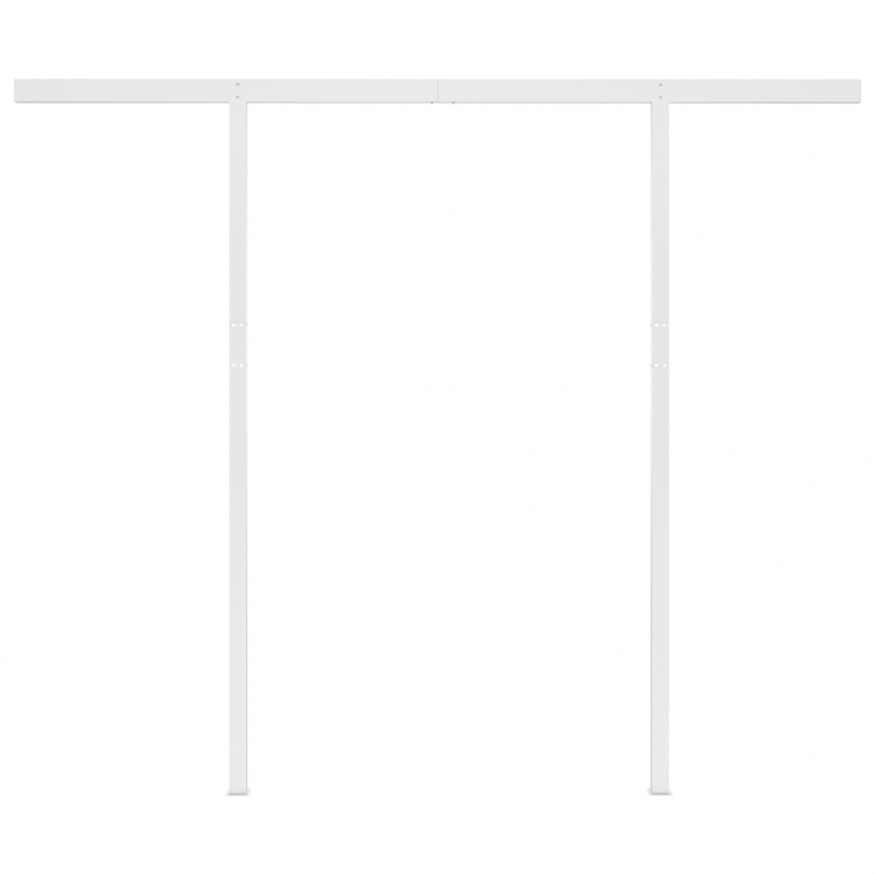 Markise Manuell Einziehbar mit Pfosten 3x2,5 m Blau & Weiß