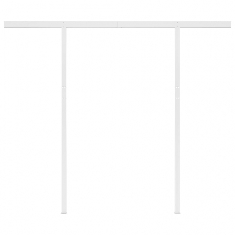 Markise Manuell Einziehbar mit Pfosten 3,5x2,5 m Gelb & Weiß