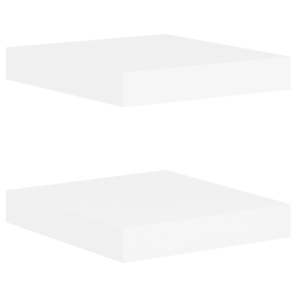 Schweberegale 2 Stk. Eichen-Optik und Weiß 23x23,5x3,8 cm MDF