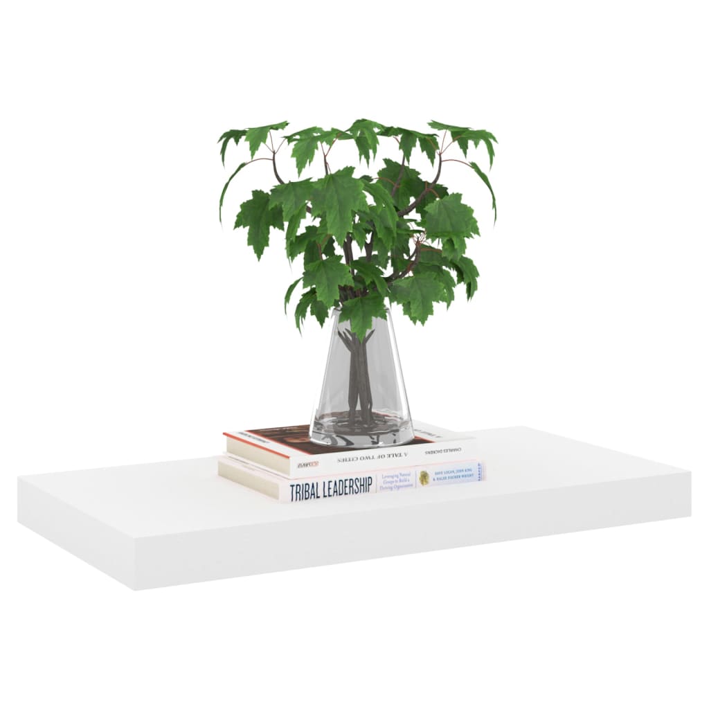 Schweberegale 2 Stk. Eichen-Optik und Weiß 50x23x3,8 cm MDF