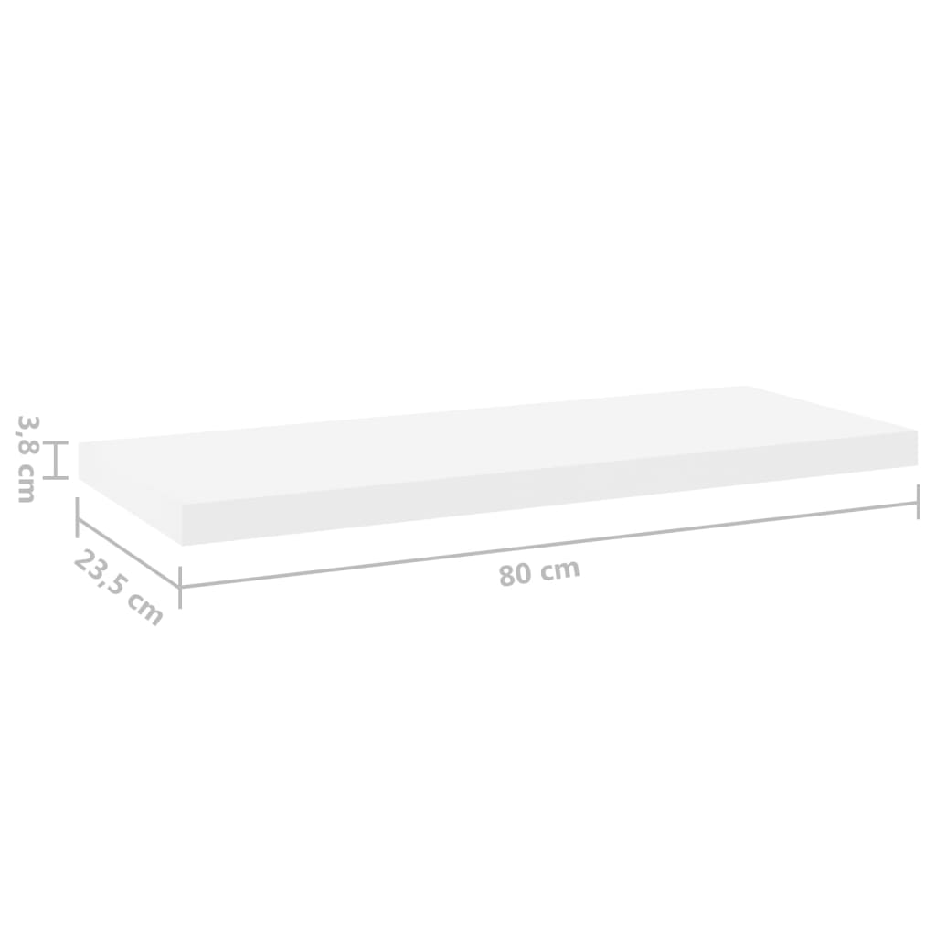 Schweberegale 4 Stk. Eichen-Optik und Weiß 80x23,5x3,8 cm MDF