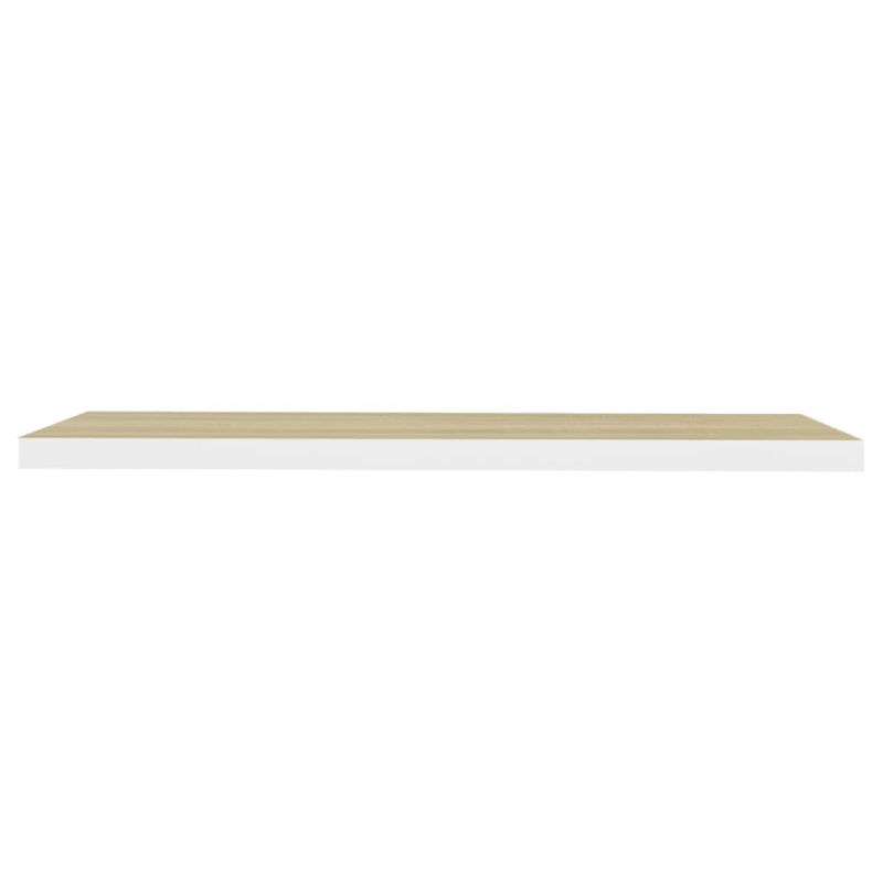 Schweberegal Eichenoptik und Weiß 90x23,5x3,8 cm MDF