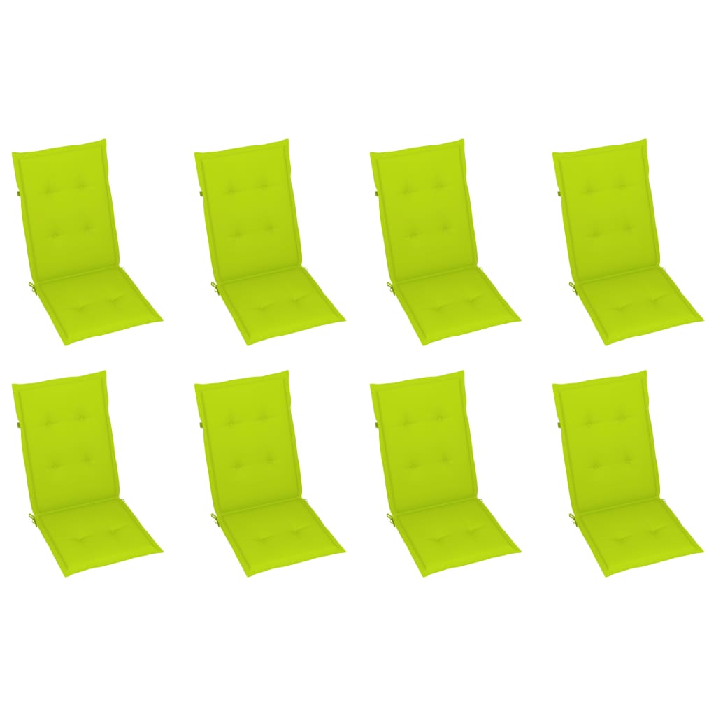 Verstellbare Gartenstühle mit Auflagen 8 Stk. Massivholz Teak