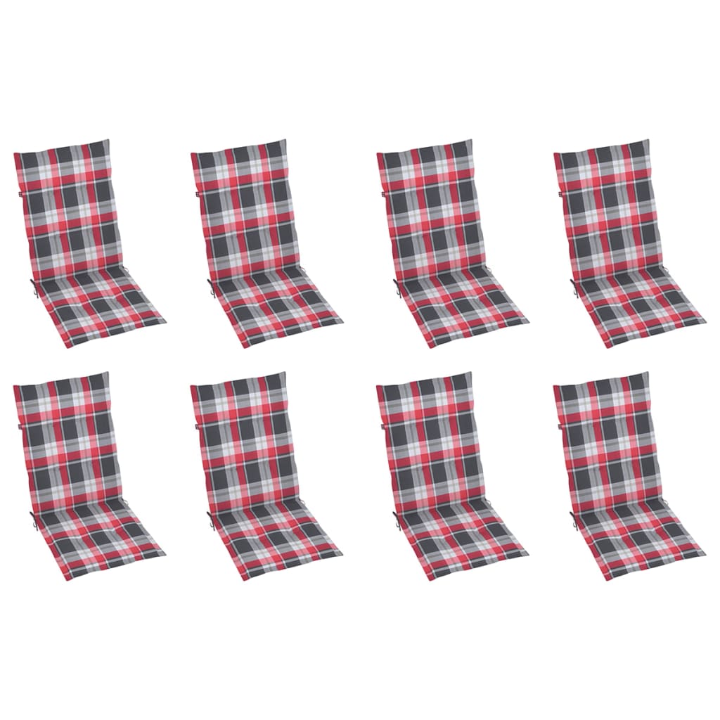 Verstellbare Gartenstühle mit Auflagen 8 Stk. Massivholz Teak