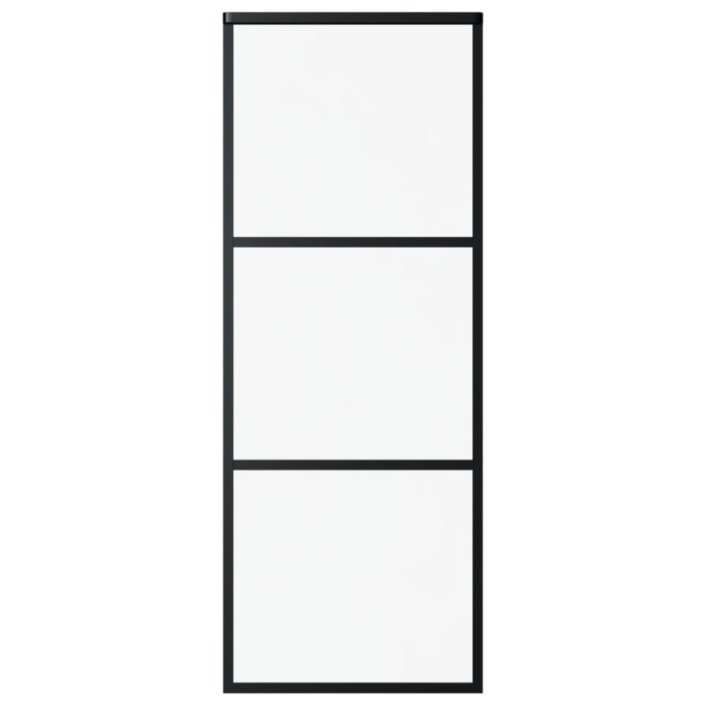 Schiebetür ESG-Glas und Aluminium 76x205 cm Schwarz