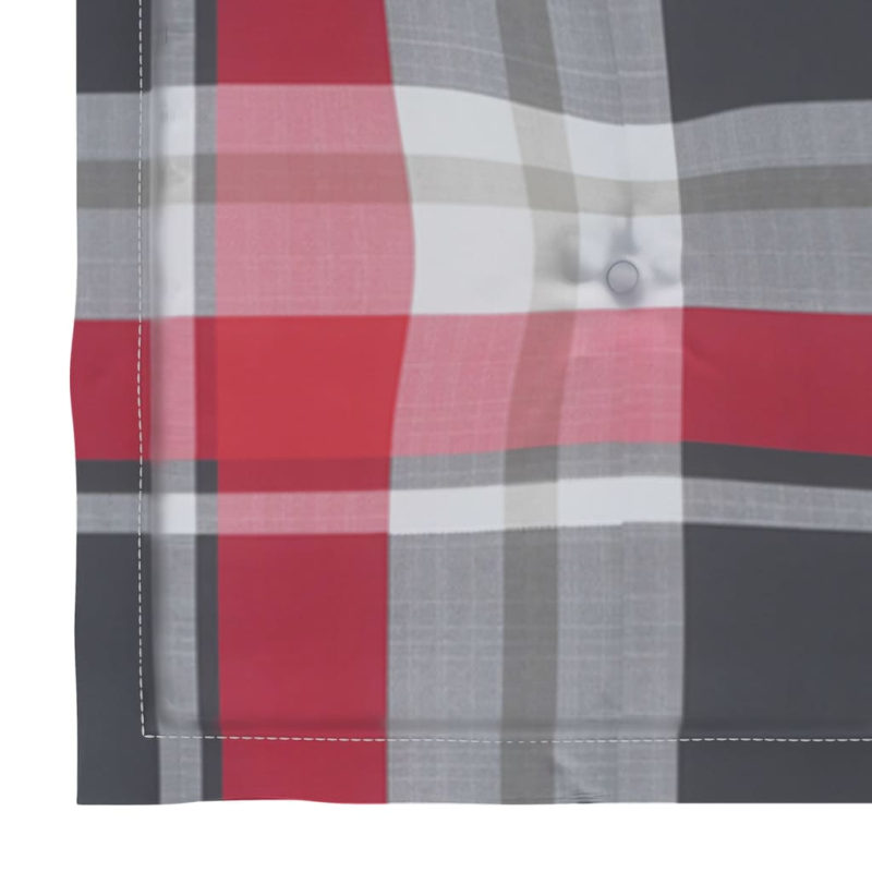 Gartenstühle 6 Stk. Rote Karomuster-Kissen Massivholz Teak