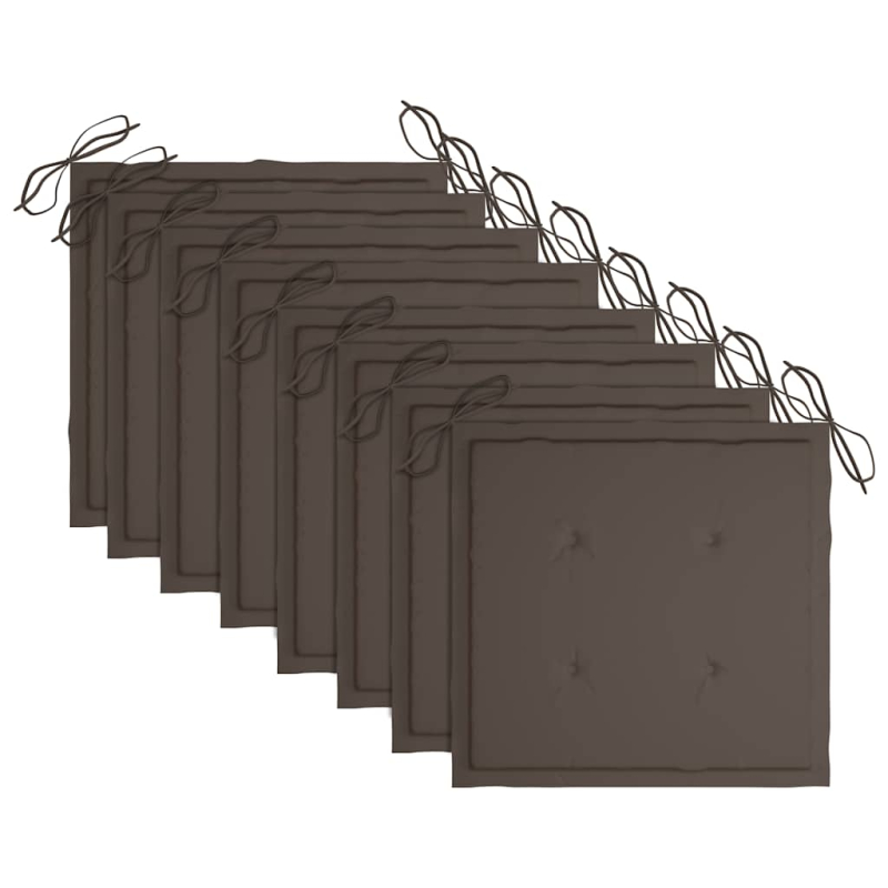 Stapelbare Gartenstühle mit Kissen 8 Stk. Massivholz Teak