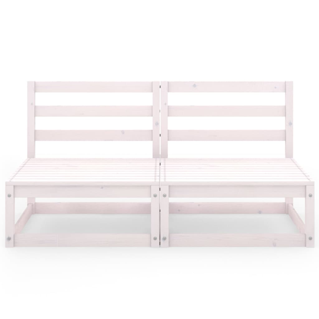 Gartensofa 2-Sitzer Weiß Massivholz Kiefer