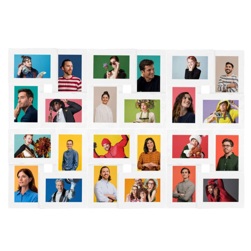 Collage Bilderrahmen für 24x(10x15 cm) Fotos Weiß MDF