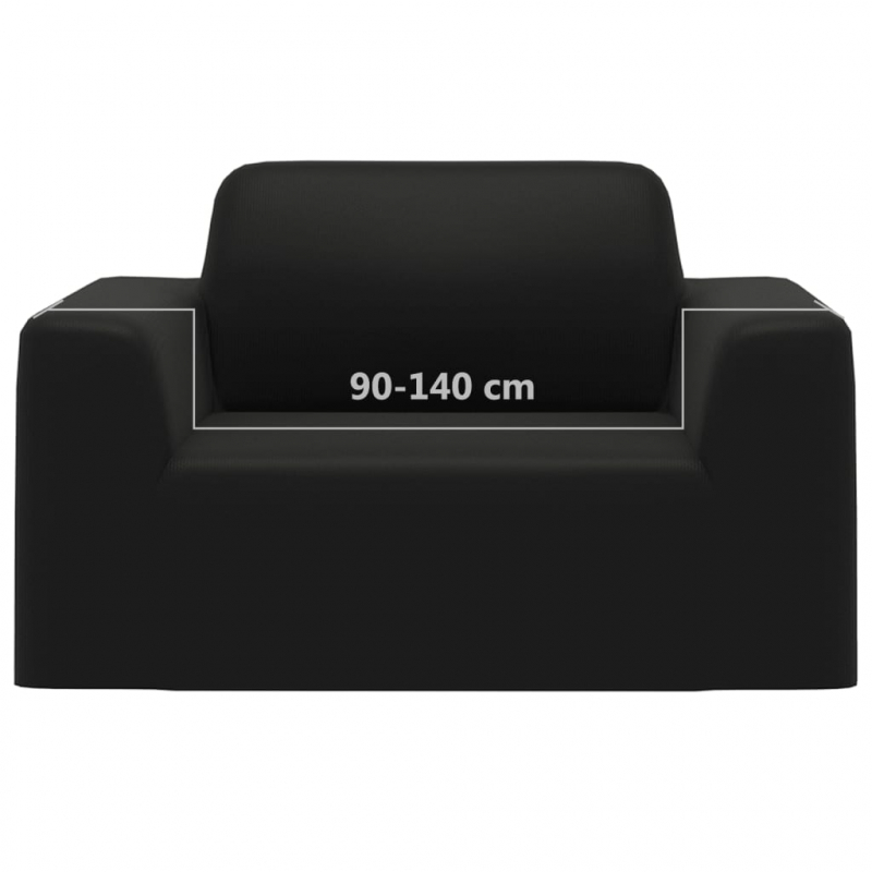 Stretch-Sofahusse Schwarz Polyester-Jersey