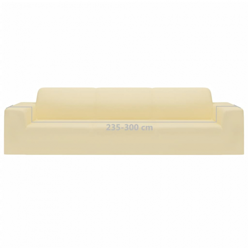 Stretch Sofahusse 4-Sitzer Creme Polyester-Jersey