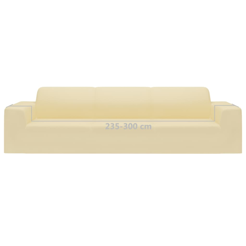 Stretch Sofahusse 4-Sitzer Creme Polyester-Jersey