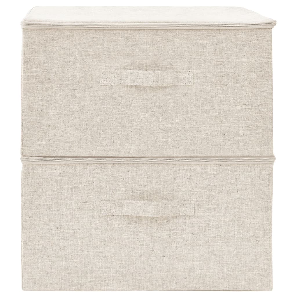 Aufbewahrungsboxen 2 Stk. Stoff 43x34x23 cm Creme