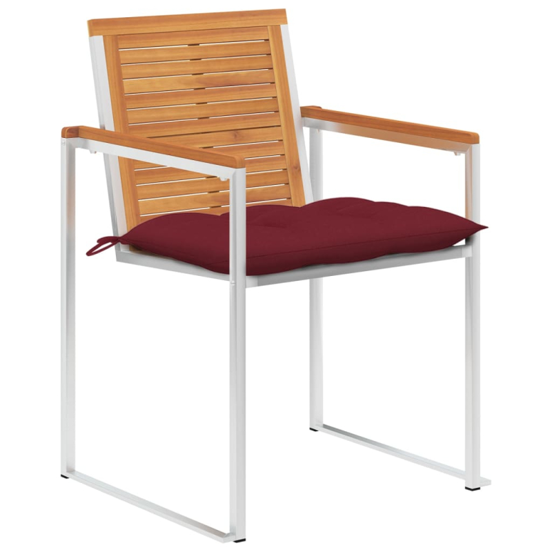 Gartenstühle 4 Stk. mit Kissen Massivholz Akazie