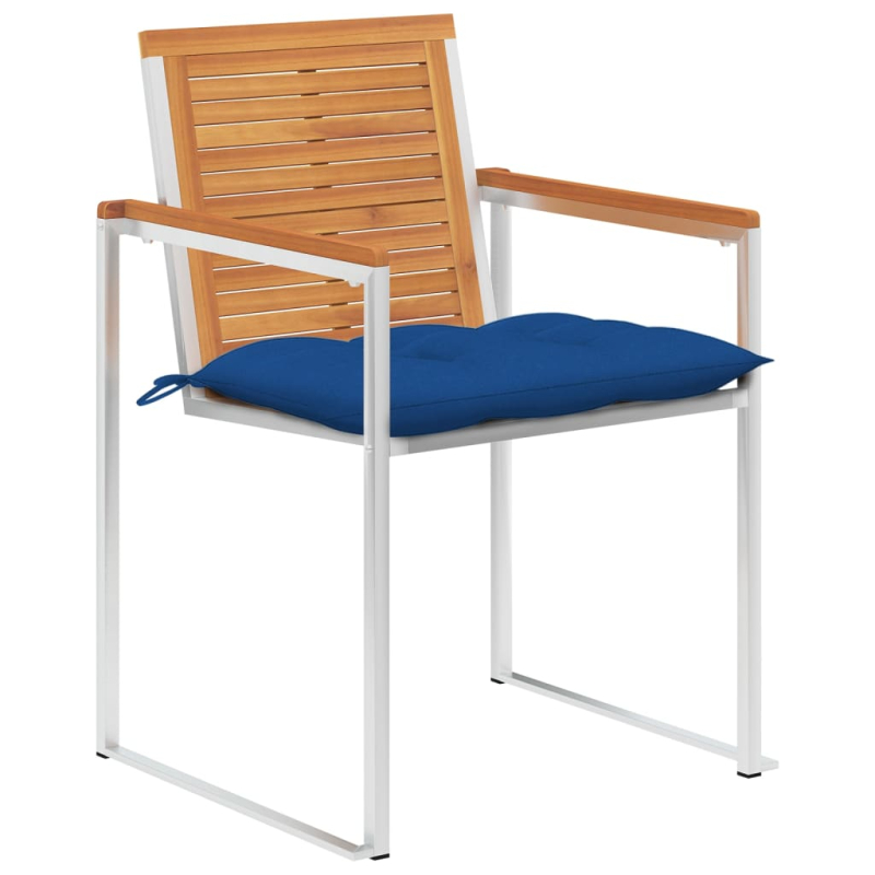 Gartenstühle 4 Stk. mit Kissen Massivholz Akazie