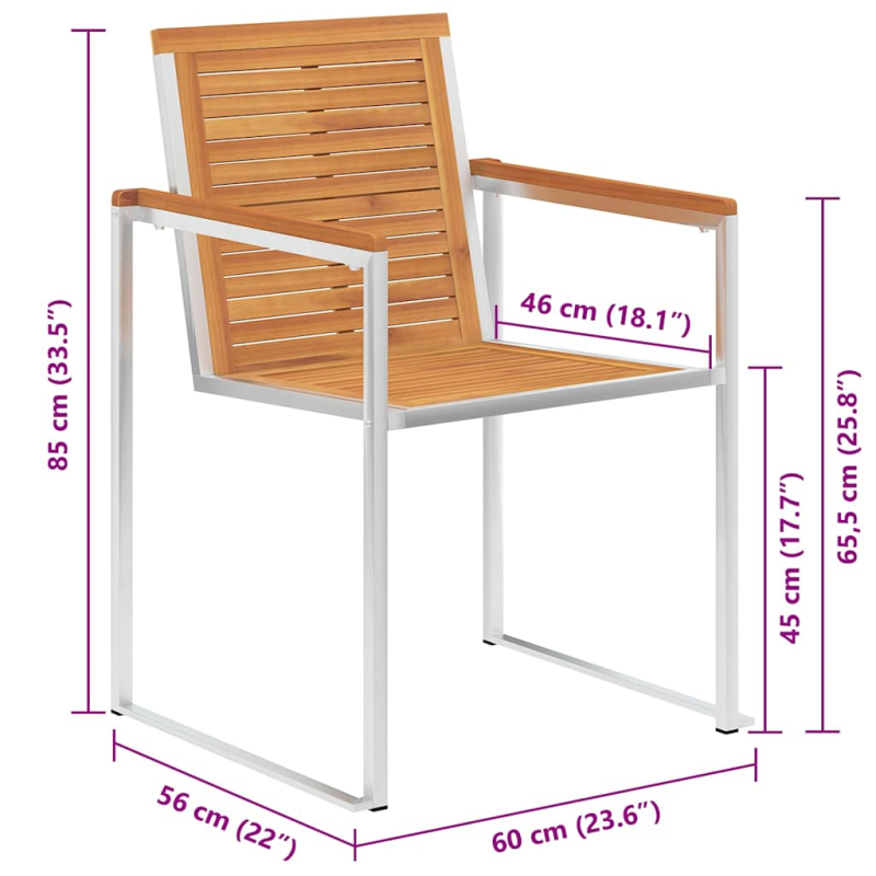 Gartenstühle 6 Stk. mit Kissen Massivholz Akazie