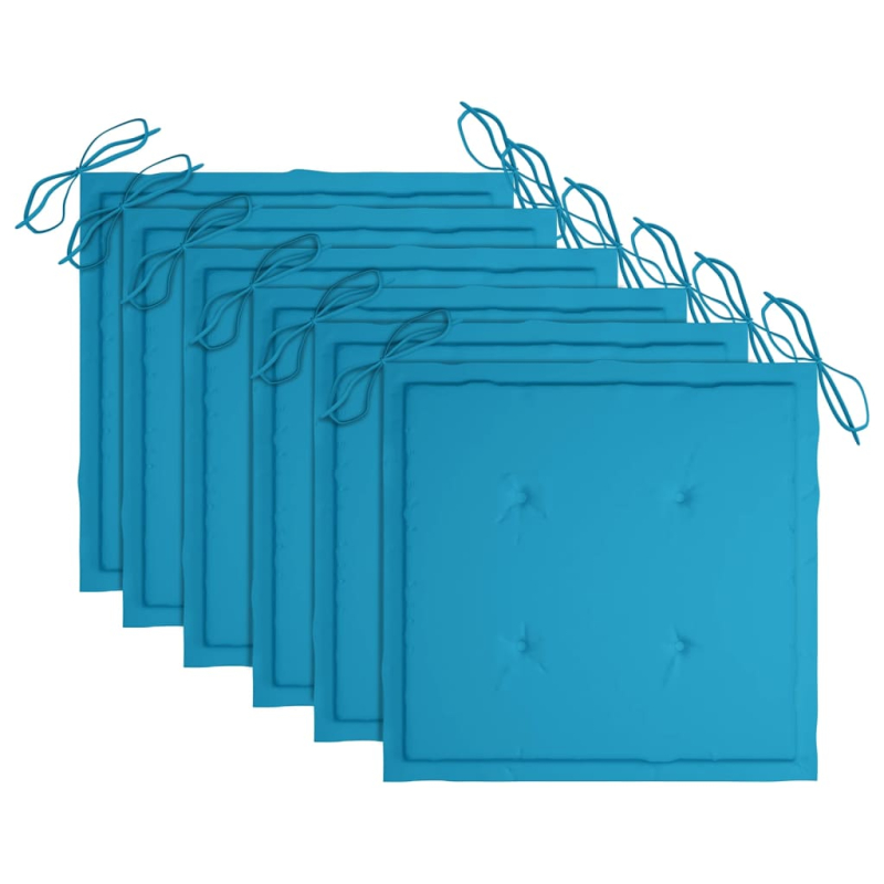 Gartenstühle 6 Stk. mit Kissen Massivholz Akazie