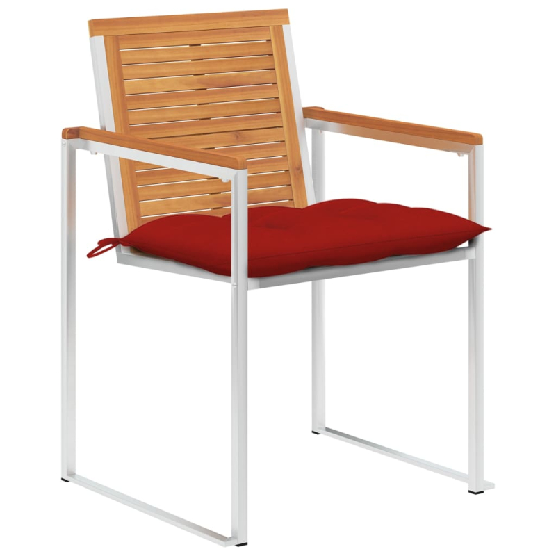 Gartenstühle 8 Stk. mit Kissen Massivholz Akazie