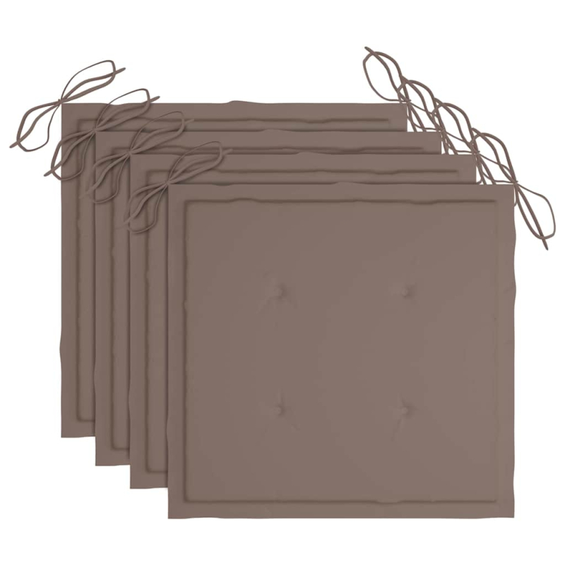 Gartenstühle 4 Stk. mit Kissen Massivholz Teak