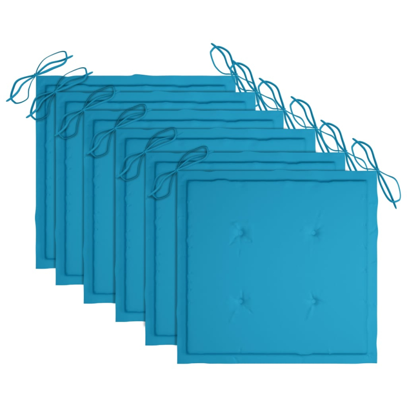 Gartenstühle 6 Stk. mit Kissen Massivholz Teak