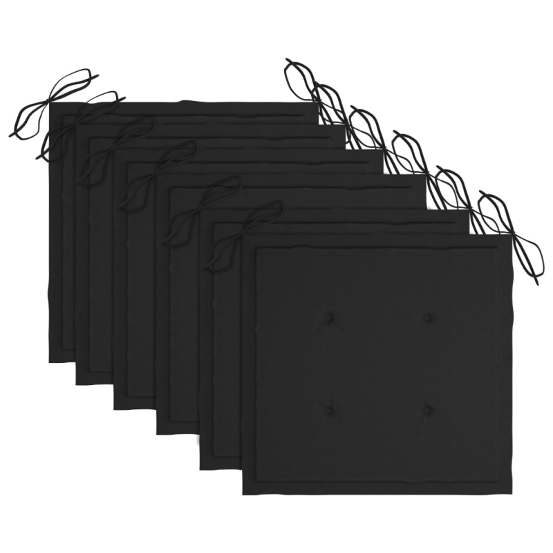 Gartenstühle 6 Stk. mit Kissen Massivholz Teak