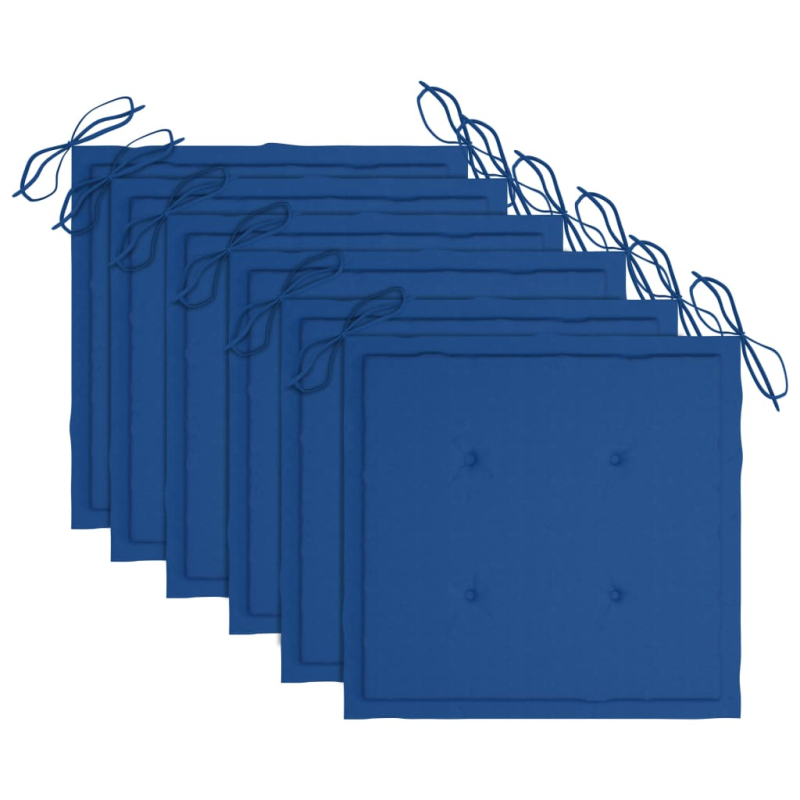 Gartenstühle 6 Stk. mit Kissen Massivholz Teak