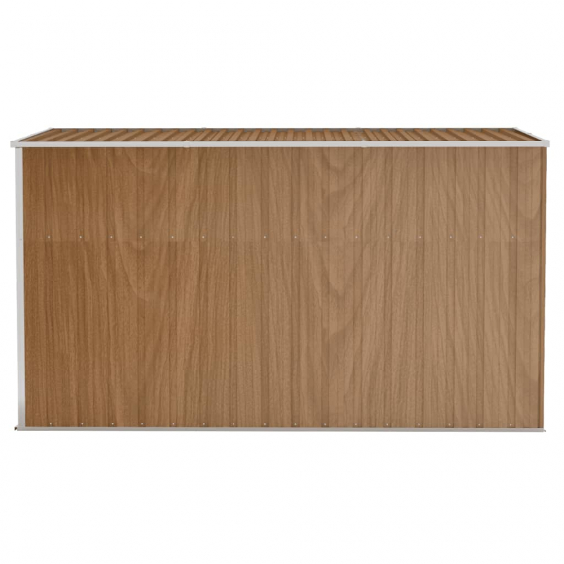 Anbauschuppen Braun 118x288x178 cm Verzinkter Stahl