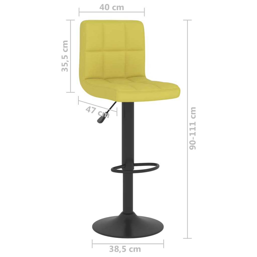 Barhocker 2 Stk. Grün Stoff